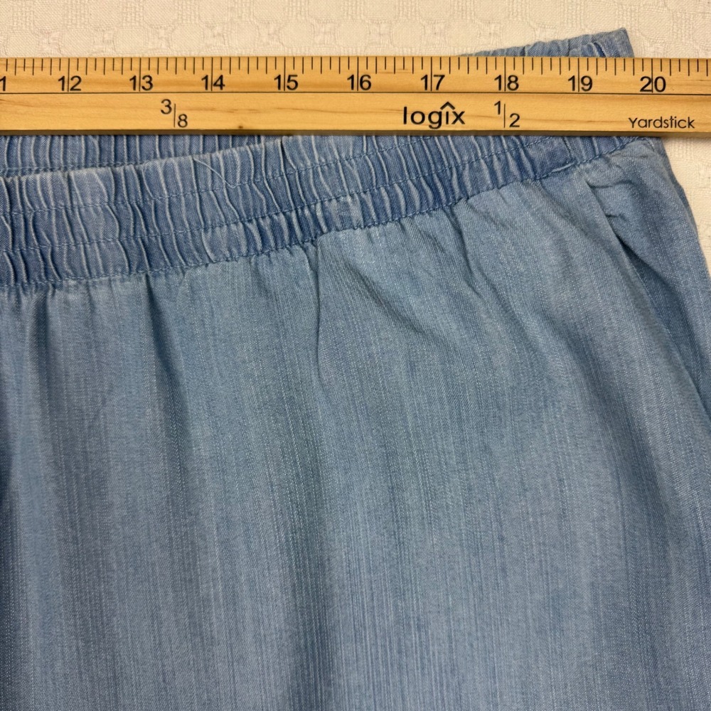 J. Jill Denim Tencel Lyocell Wide Leg Crop Pants Aruba Wash Women 2X Blue Chic - Picture 5 of 11